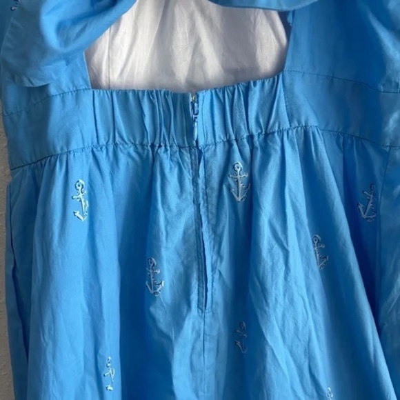 Lilly Pulitzer Charlese Cotton Halter Midi Dress in Lunar Blue, Size 6 - Picture 4 of 11